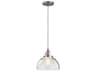 Kichler Avery 1-Light Brushed Nickel Glass Dome Round Mini Pendant