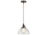 Kichler Avery 1-Light Olde Bronze Glass Dome Round Mini Pendant