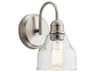 Kichler Avery 1-Light Brushed Nickel Glass Wall Sconce