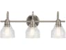 Kichler Avery 3-Light Brushed Nickel Glass Vanity Light