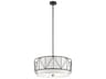 Kichler Birkleigh 4-Light Black Glass Cylinder Drum Pendant