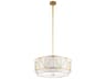 Kichler Birkleigh 4-Light Classic Gold Glass Cylinder Drum Pendant