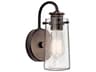 Kichler Braelyn 1-Light Olde Bronze Glass Wall Sconce