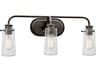 Kichler Braelyn 3-Light Olde Bronze Glass Vanity Light