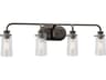 Kichler Braelyn 4-Light Olde Bronze Glass Vanity Light