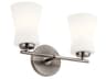 Kichler Brianne 2-Light Classic Pewter Glass Vanity Light