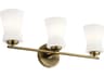 Kichler Brianne 3-Light Brushed Natural Brass Glass Vanity Light