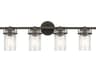 Kichler Brinley 4-Light Olde Bronze Glass Vanity Light