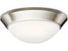 Kichler Ceiling Space 1-Light Brushed Nickel Glass Bowl Round Flush Mount