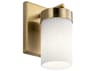 Kichler Ciona 1-Light Brushed Natural Brass Glass Wall Sconce