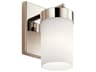 Kichler Ciona 1-Light Polished Nickel Glass Wall Sconce