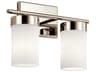Kichler Ciona 2-Light Polished Nickel Glass Vanity Light