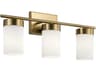 Kichler Ciona 3-Light Brushed Natural Brass Glass Vanity Light