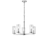 Kichler Crosby 5-Light Chrome Glass Candelabra Cylinder Linear Chandelier