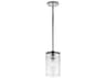 Kichler Crosby 1-Light Chrome Glass Cylinder Mini Pendant