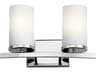 Kichler Crosby 2-Light Chrome Glass Vanity Light