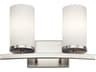 Kichler Crosby 2-Light Brushed Nickel Glass Vanity Light