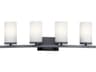 Kichler Crosby 4-Light Black Glass Vanity Light