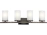 Kichler Crosby 4-Light Olde Bronze Glass Vanity Light