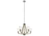 Kichler Deryn 5-Light Distressed Antique Gray Glass Cylinder Geometric Chandelier