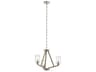 Kichler Deryn 3-Light Distressed Antique Gray Glass Cylinder Geometric Chandelier