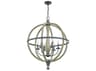 Kichler Evan 6-Light Distressed Antique Gray Candelabra Round Chandelier