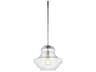 Kichler Everly 1-Light Chrome Glass Geometric Round Mini Pendant