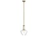 Kichler Everly 1-Light Natural Brass Glass Geometric Mini Pendant