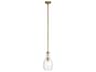 Kichler Everly 1-Light Natural Brass Glass Geometric Mini Pendant