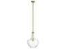 Kichler Everly 1-Light Natural Brass Glass Geometric Round Pendant