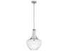 Kichler Everly 1-Light Brushed Nickel Glass Geometric Round Pendant