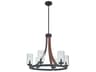 Kichler Grand Bank 6-Light Auburn Stained Black Glass Candelabra Cylinder Geometric Chandelier