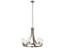 Kichler Grand Bank 6-Light Distressed Antique Gray Glass Candelabra Cylinder Geometric Chandelier