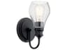 Kichler Greenbrier 1-Light Black Glass Wall Sconce