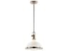 Kichler Hatteras Bay 1-Light Polished Nickel Glass Round Mini Pendant