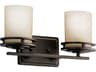 Kichler Hendrik 2-Light Olde Bronze Glass Vanity Light