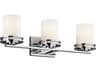 Kichler Hendrik 3-Light Chrome Glass Vanity Light