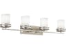 Kichler Hendrik 4-Light Brushed Nickel Glass Vanity Light