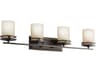 Kichler Hendrik 4-Light Olde Bronze Glass Vanity Light