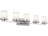 Kichler Hendrik 5-Light Chrome Glass Vanity Light