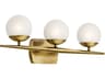 Kichler Jasper 3-Light Natural Brass Glass Vanity Light