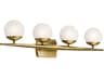 Kichler Jasper 4-Light Natural Brass Glass Vanity Light