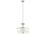 Kichler Joelson 3-Light Brushed Nickel Glass Drum Round Pendant