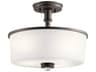 Kichler Joelson 3-Light Olde Bronze Glass Drum Round Semi Flush Mount