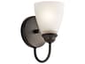 Kichler Jolie 1-Light Olde Bronze Glass Wall Sconce