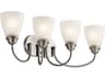 Kichler Jolie 4-Light Brushed Nickel Glass Vanity Light