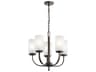 Kichler Kennewick 5-Light Olde Bronze Glass Candelabra Cylinder Chandelier