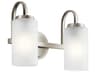 Kichler Kennewick 2-Light Brushed Nickel Glass Vanity Light