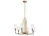 Kichler Kimrose 6-Light Brushed Natural Brass Glass Candelabra Cylinder Chandelier