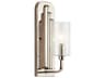 Kichler Kimrose 1-Light Polished Nickel Glass Wall Sconce